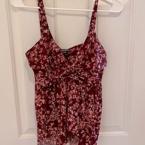 Express Burgundy floral tank
